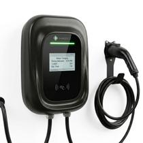 Wallbox 7,4kw Tipo 2 Smart Estação Recarga Carregamento 32a 220v EV Tela Lcd 4,3 Pol para Carro Elétrico Gwm Byd Jaecoo Dolphin Volvo
