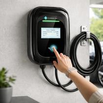 Wallbox 7,4kw Tipo 2 Smart Estação Recarga Carregamento 32a 220v EV Tela Lcd 4,3 Pol para Carro Elétrico Gwm Byd Jaecoo Dolphin Volvo