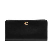 Wallet Coach Essential Slim Black Leather para mulheres