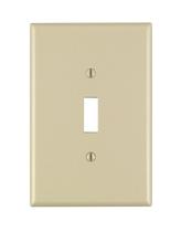 Wallplate Leviton 1-Gang Toggle Device Switch Oversized Ivory Wallplate Leviton 1-Gang Toggle Device Switch Oversized Ivory