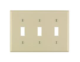 Wallplate Leviton 3-Gang Toggle Device Switch Thermoset Wallplate Leviton 3-Gang Toggle Device Switch Thermoset
