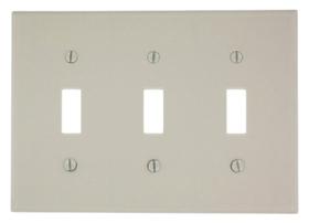 Wallplate Leviton 3-Gang Toggle Device Switch Thermoset Wallplate Leviton 3-Gang Toggle Device Switch Thermoset