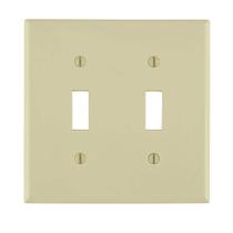 Wallplate Leviton 80709-I 2-Gang Toggle Device Switch Ivory Wallplate Leviton 80709-I 2-Gang Toggle Device Switch Ivory