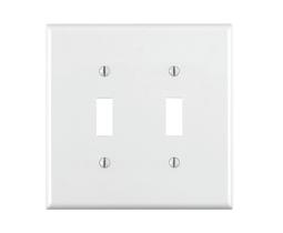 Wallplate Leviton 80709-W 2-Gang Toggle Device Switch branco Wallplate Leviton 80709-W 2-Gang Toggle Device Switch branco