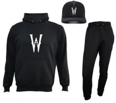 Wandinha Kit Conjunto Moletom Blusa E Calça Boné Lançamento Masculino E Feminino