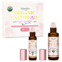 Warmify Óleo de Rícino Orgânico para Cuidados com a Pele com Roll-On de Quartzo Rosa Warmify Óleo de Rícino Orgânico para Cuidados com a Pele com Roll-On de Quartzo Rosa