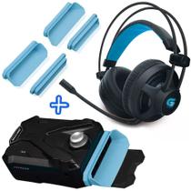 Warrior Preto e azul Para Notebook + Fone Ouvido Headset Usb