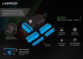 Warrior Quan Cooler Gamer Extractor Para Notebook Resfria Temperatura