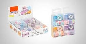 Washi Tape com Dispenser - 5 Rolos de 12mm x 3m - BRW Washi Tape com Dispenser - 5 Rolos de 12mm x 3m - BRW