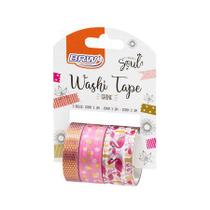 Washi Tape Fita Adesiva Decorativa Shine BRW Kit com 3 Unidades