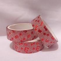 Washi Tape Glitter - Estampada Vermelha Washi Tape Glitter - Estampada Vermelha