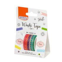 Washi Tape - Slim Hot Stamping- 3 mm x 3 m - Blister c/ 8 unidades