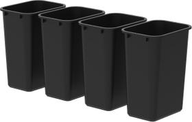 Waste Basket Storex, caixa preta grande/alta de 40 litros com 4