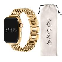 Watch Band My Pretty Strap Mermaid em aço inoxidável dourado 38/40/41 mm para Apple Watch SE Series 1-8 Watch Band My Pretty Strap Mermaid em aço inoxidável dourado 38/40/41 mm para Apple Watch SE Series 1-8