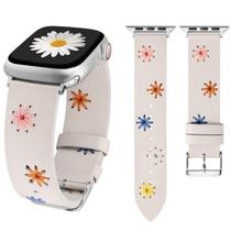 Watch Band Wearlizer Floral Soft Leather para mulheres Apple