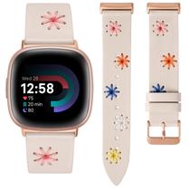 Watch Band Wearlizer Leather para mulheres Fitbit Versa 4/Versa 3/Sense 2/Sense
