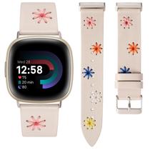 Watch Band Wearlizer Leather para mulheres Fitbit Versa 4/Versa 3/Sense 2/Sense