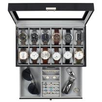 Watch Box GUKA, estojo de joias de couro com 12 slots para homens e mulheres Watch Box GUKA, estojo de joias de couro com 12 slots para homens e mulheres