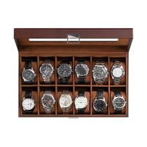 Watch Box Organizer ProCase de 12 slots em couro PU para homens marrom