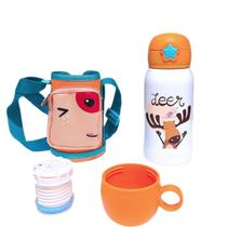 Water Bottle Térmica Com Canudo Copo Alça 500Ml Infantil