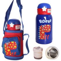 Water Bottle Térmica Com Canudo Copo Alça 500Ml Infantil