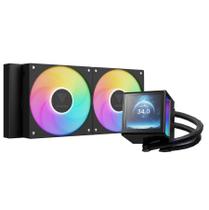 Water cooler 240mm gamdias chione p5240, argb, display lcd, black chione p5240