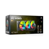 Water Cooler 360mm RGB 3 Fans Com LED Processadores Intel Amd FC-W360RGB Preto C3Tech Gamer
