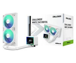Water Cooler ASROCK Challenger White 240 Digital Branco 240MM ARGB com Display Water Cooler ASROCK Challenger White 240 Digital Branco 240MM ARGB com Display