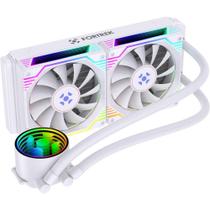 Water Cooler Fortrek Breezy 240mm, Branco, ARGB, 2 Fans, AMD e Intel