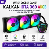 Water Cooler Gamer Kalkan Iota 360mm ARGB Preto Intel LGA1700 AM5 TDP 250W