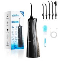 Water Dental Flosser Leominor 5 modos sem fio IPX7 preto
