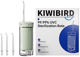Water Flosser KIWIBIRD Mini para viagens com luz UVC de 230 ml verde