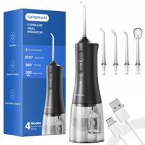 Water Flosser Operan 300mL portátil, 4 modos com 4 pontas, preto