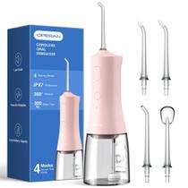 Water Flosser Operan atualizado, 300 ml, sem fio, recarregável, rosa
