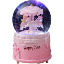 Water Globe Music Box Carousel Caixas musicais para meninas