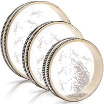 Wave Bead Ocean Drum Fasmov, 3 peças com concha de madeira dura de 15 a 25 cm