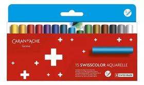 Wax Pastel Aquar. Carandache Swisscolor C/15 Cores - Caran d'Ache