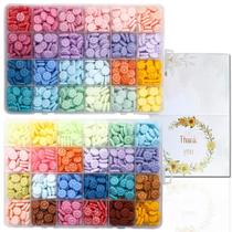 Wax Seal Beads YOLAKIS 1400 unidades de girassol de 48 cores Wax Seal Beads YOLAKIS 1400 unidades de girassol de 48 cores