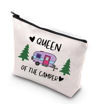 WCGXKO Camping Gift Rainha Of Camper Zipper Bolsa Maquiagem Saco Camper Presente Para Mulheres (Rainha Of Camper)