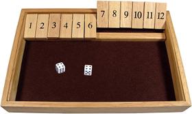 WE Games Deluxe Shut The Box - Jogo de Tabuleiro de Madeira com Dados para A Sala de Aula, Casa ou Pub - 14 em.