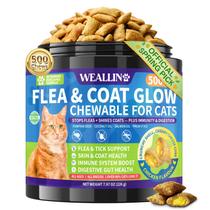 WEALLIN Mastigáveis Antipulgas e Carrapatos para Gatos Suporte à Pele e Pelagem, 500 unidades