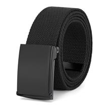 Web Belt WHIPPY Canvas Flip-Top Black Military Fivela Masculina