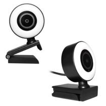 Webcam 1080p Anel Luz Led Microfone Ring Light Usb Gira 360º - V&E ELETRO