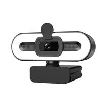 Webcam 1080p com microfone Brilho de 3 níveis Luz de anel ajustável Foco automático rápido Usb Plug and Play para transmissão ao vivo Gravação Jogos