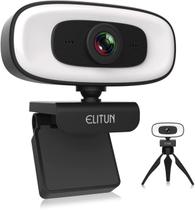 Webcam 2k com luz, tripé - Ultra HD - ELITUN