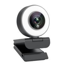 Webcam Angetube Streaming 1080P HD com anel de luz e microfone