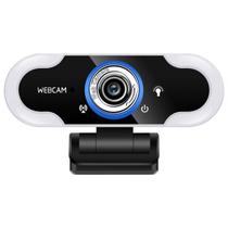 Webcam com luz LED de preenchimento de anel para computador,