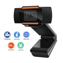 Webcam Full HD 1080p USB com microfone e rotação