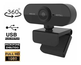 Webcam Full Hd 1080p Usb Gira 360º Com Microfone - WEB CAM 1080