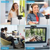 Webcam HD 1080P com Microfone - Câmera USB para PC/Mac com Captação Omnidirecional